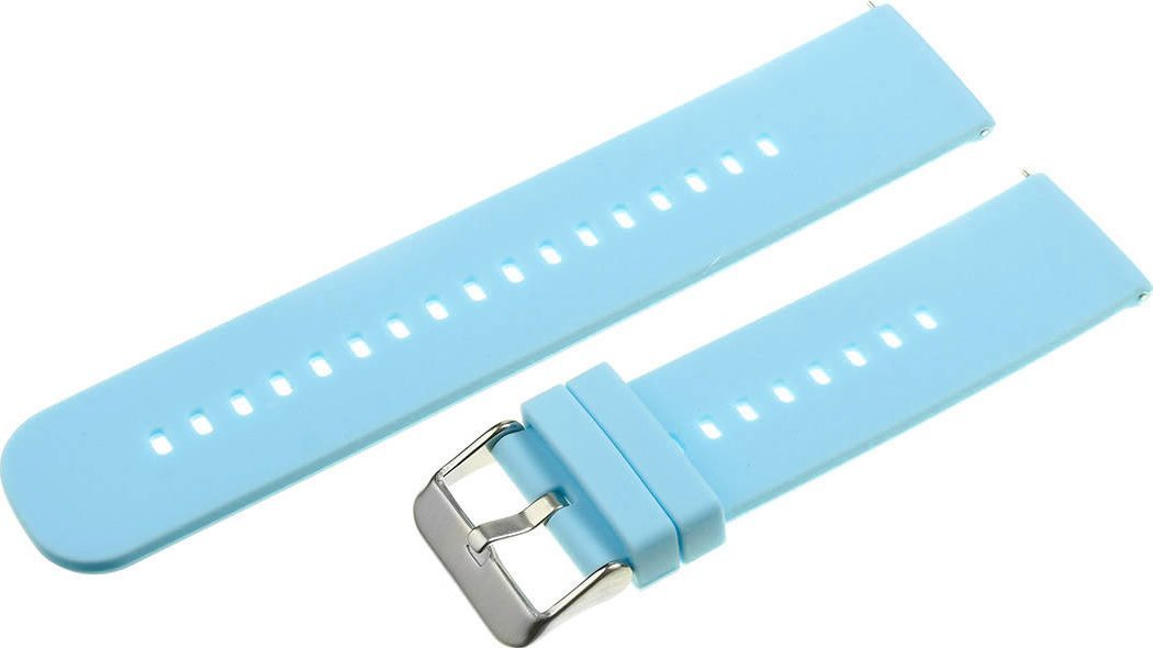Pacific Pasek uniwersalny 20 mm silikonowy jasnoniebieski, srebrna zapinka + teleskopy, U27