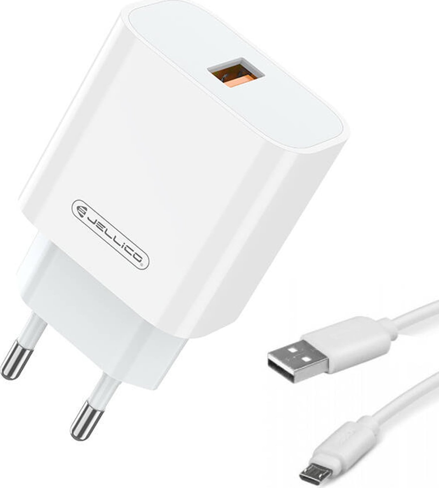 Ładowarka Jellico Ładowarka Sieciowa 22,5W QC3.0 USB + Kabel USB - micro USB Jellico AK165 białe