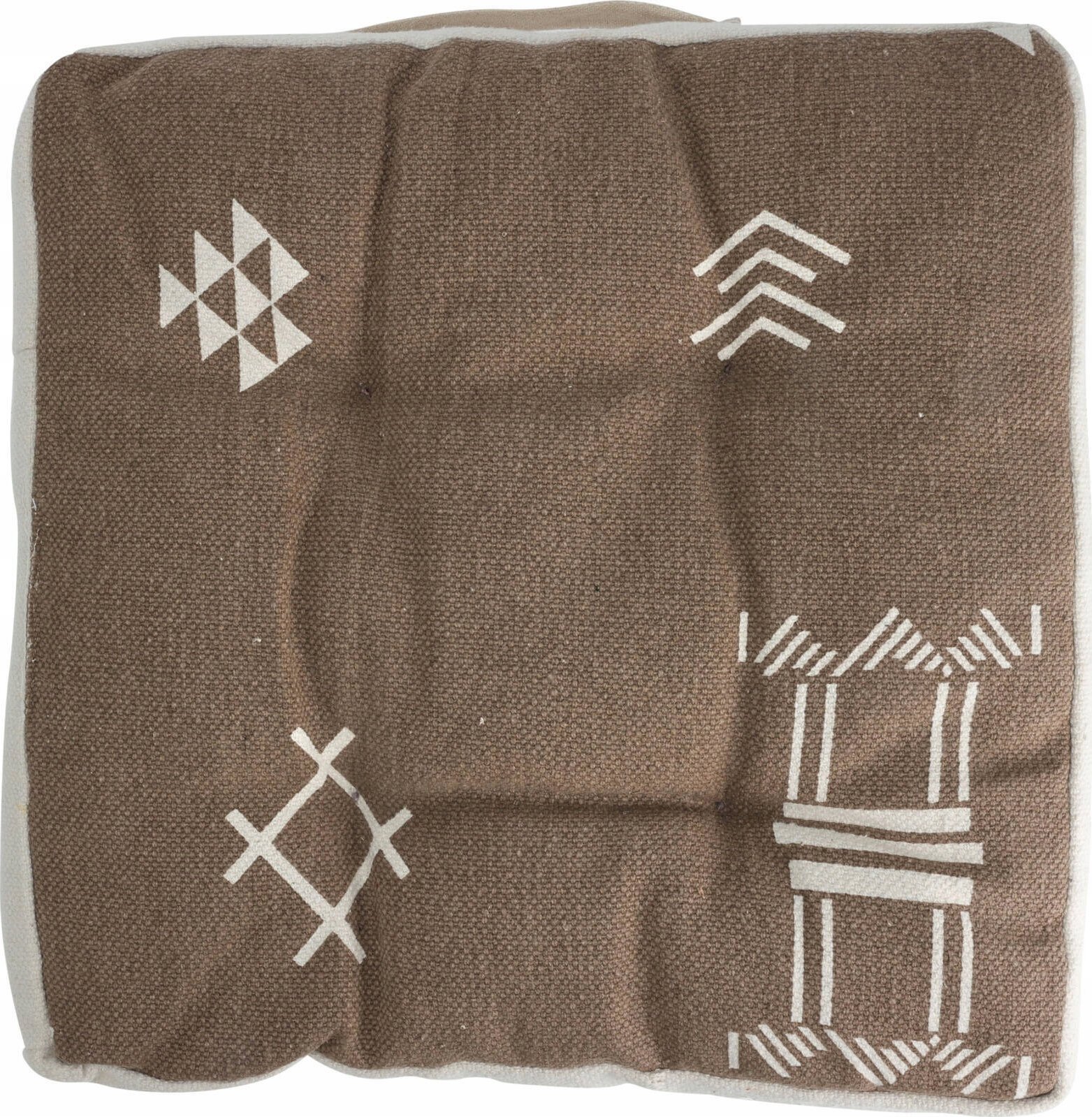 Home Styling Collection Poduszka na krzesło, bawełniana poszewka, etniczny wzór, 40 x 40 x 6 cm