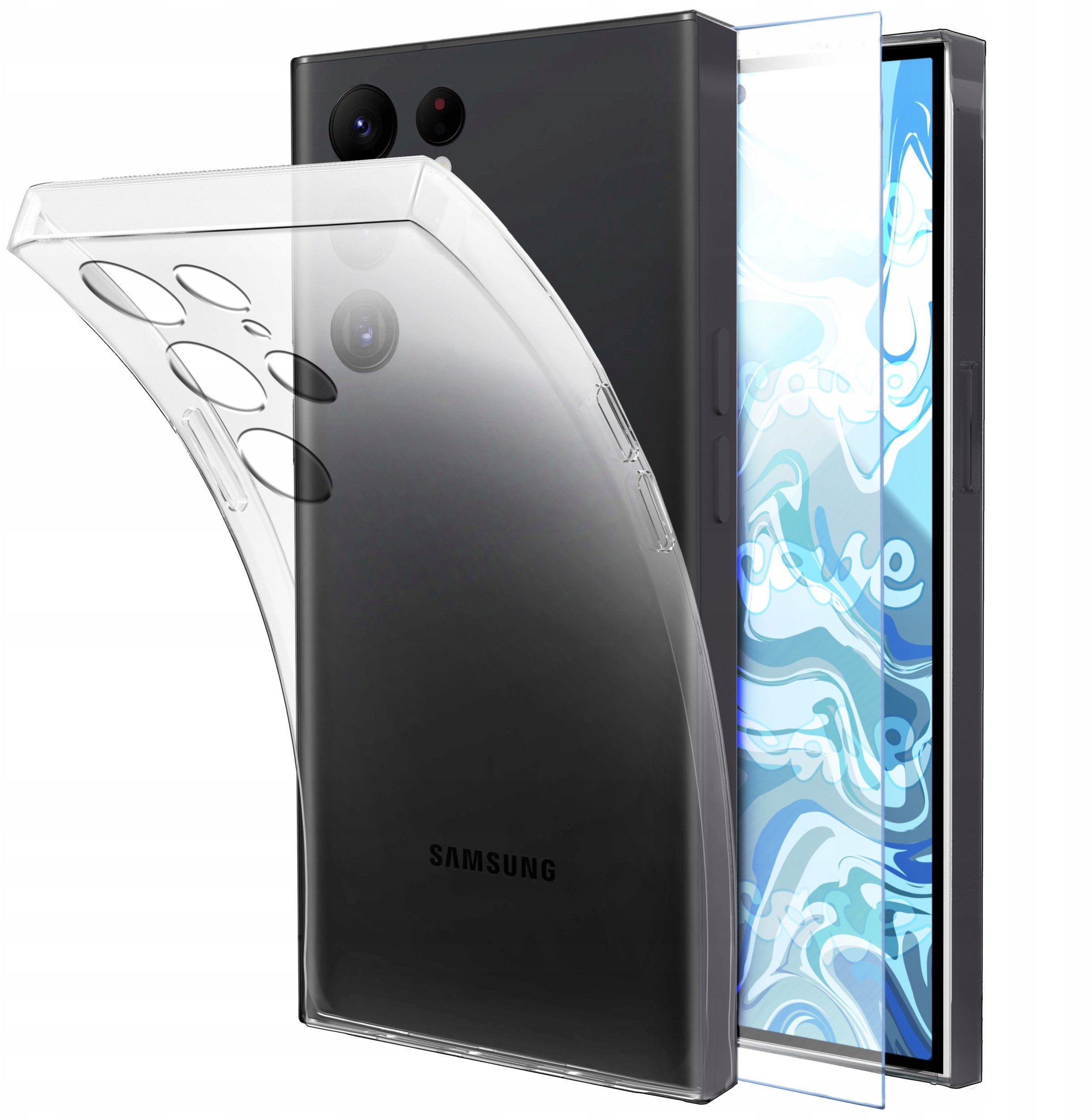 ETUI DO SAMSUNG GALAXY S22 ULTRA GUMOWE OBUDOWA CASE SILIKON SLIM SZKŁO