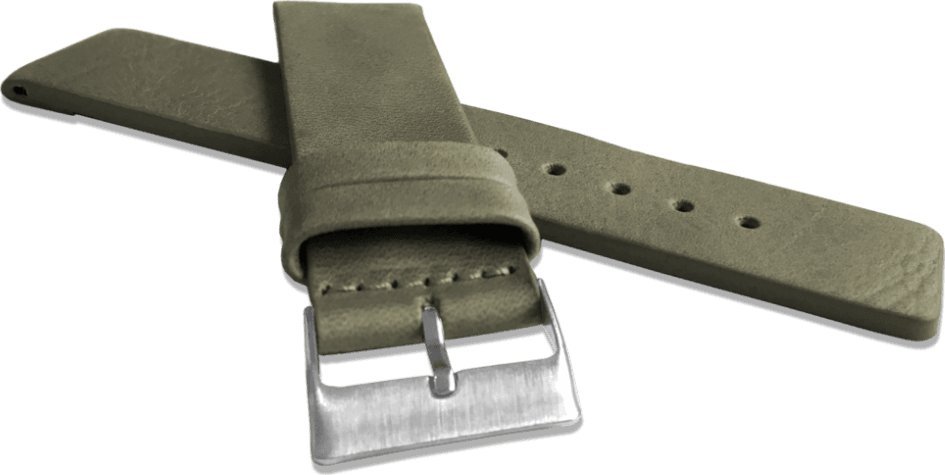 Lavvu LAVVU Oliwkowy gładki pasek PLAIN z luksusowej skóry Top Grain - 22