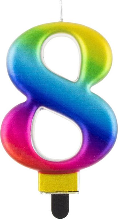 GoDan Świeczka urodzinowa "8" multikolor 8cm