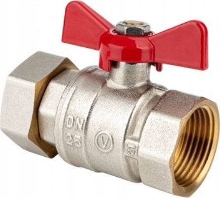 SPIN Odcinający zawór kulowy z obrotową nakrętką z motylkiem aluminiowym (MAl) 1 G5/4