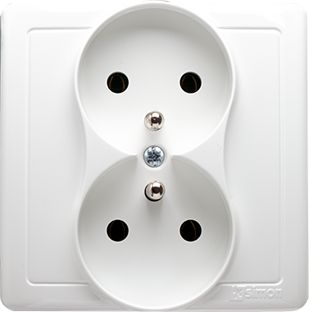 Kontakt-Simon Gniazdo wtyczkowe Simon Basic podwójne z uziemieniem biały (BMGZ2/11)