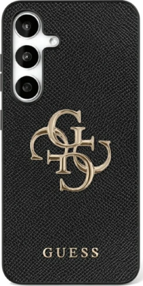 Guess Grained Big 4G Logo Small Classic Logo case for Samsung Galaxy S25 Ultra black