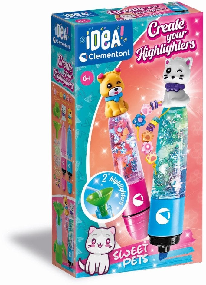 Mini žymeklių gaminimo rinkinys Clementoni Idea Šuniukas ir Kačiukas