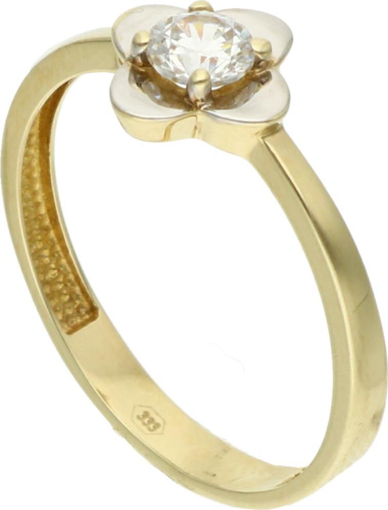 Rosanto Złoty pierścionek kwiat z cyrkonią roz. 19 333 8k