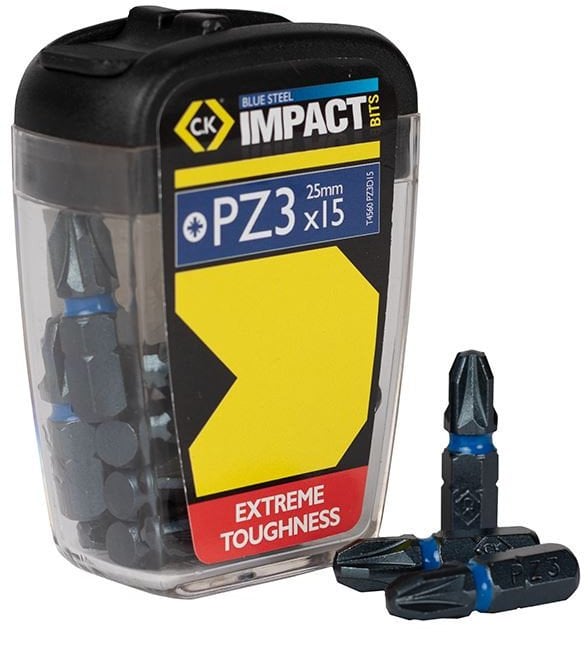 C.K Blue Steel T4560 PZ3D15 Kreuzschlitz-Bit 15teilig Kreuzschlitz Pozidriv (T4560 PZ3D15)