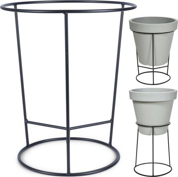 Vilde Stojak na doniczkę metalowy czarny dwustronny 45x53cm