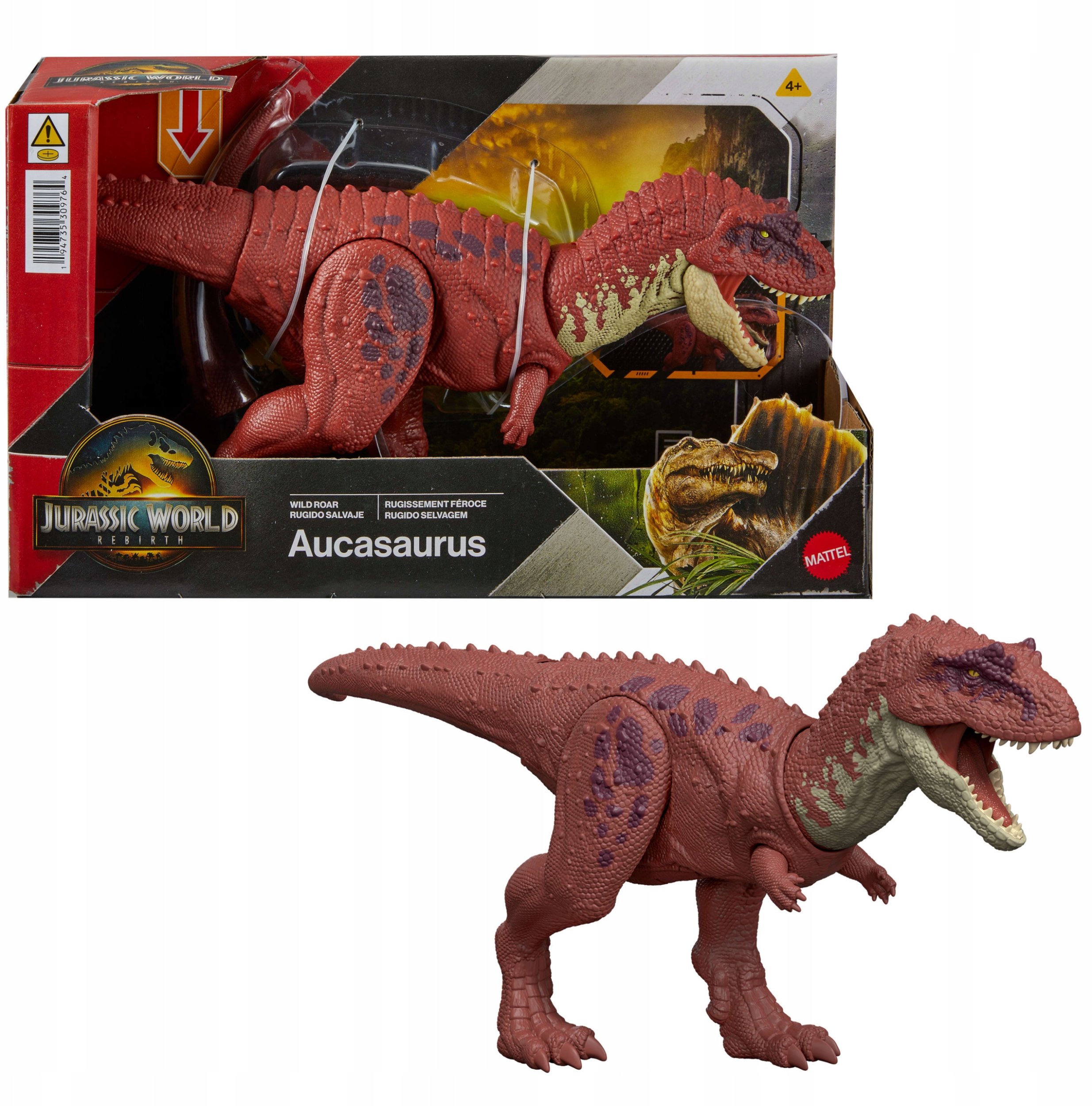 Figurka Mattel Jurassic World Rebirth Aucasaurus Ryczący dinozaur (JGB88)