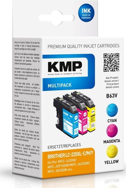 Tusz KMP KMP TRIPLE PACK B63V - 3er-Pack - 11.8 ml - Farbe (Cyan, Magenta, Gelb) - kompatibel - Tintenpatrone - fur Brother DCP-J4120, MFC-J4420, J462