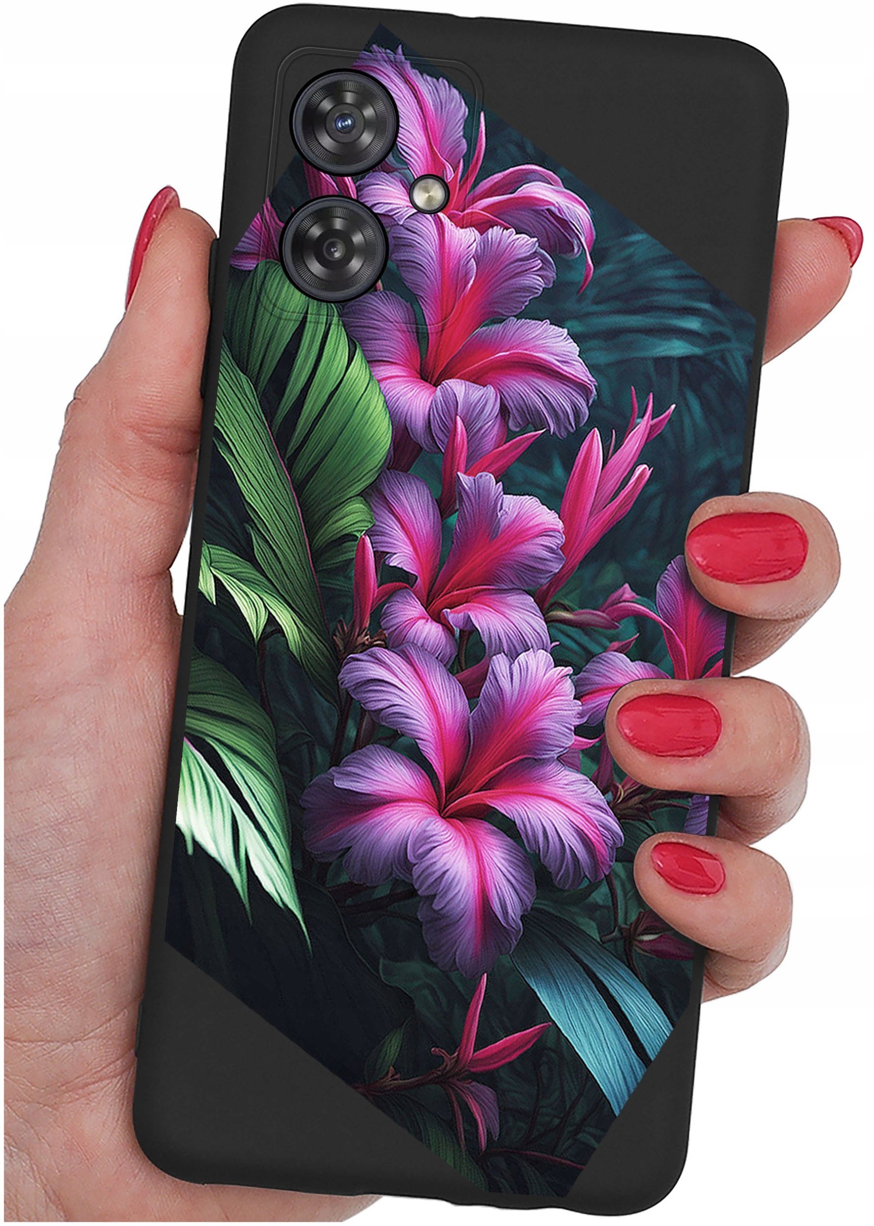 Etui do Motorola G54 5G|Power Edition WZORY |SILIKONOWE MATT CASE + SZKŁO