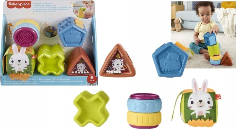 Mattel FP KLOCKI SENSORYCZNE HXK48 PUD2