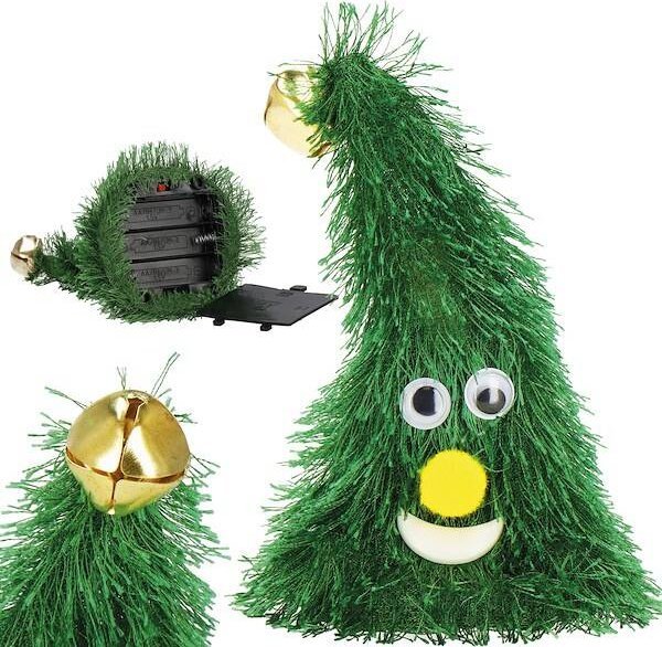 Dekoracja świąteczna Springos Grająca choinka na baterie 16 cm tańcząca ozdoba obrotowa UNIWERSALNY