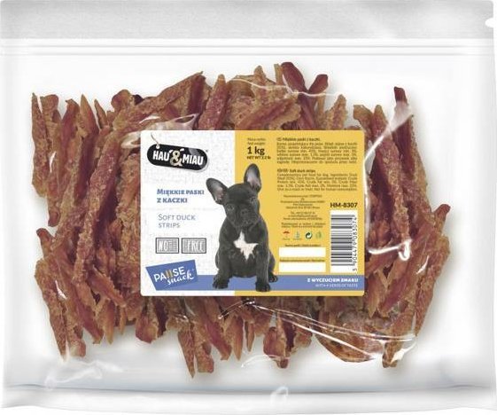 Hau&Miau Pausesnack przysmak dla psa, miękkie paski z kaczki 1kg