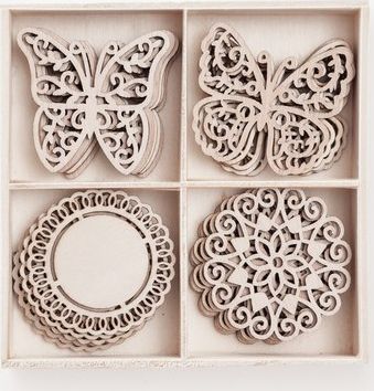 DP Craft Kształty z drewna DPCRAFT Dekory i motyle 20szt. Dalprint