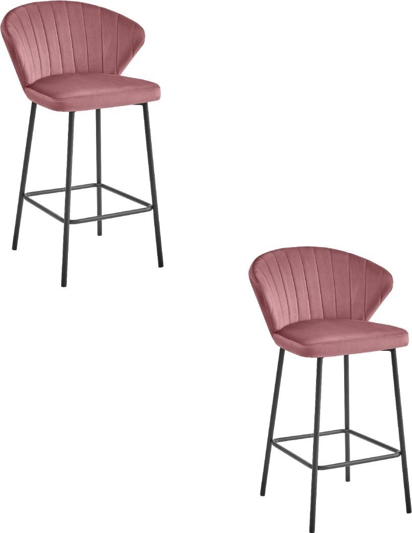 Hoker GATTA - ciemny róż aksamit / nogi czarne x 2