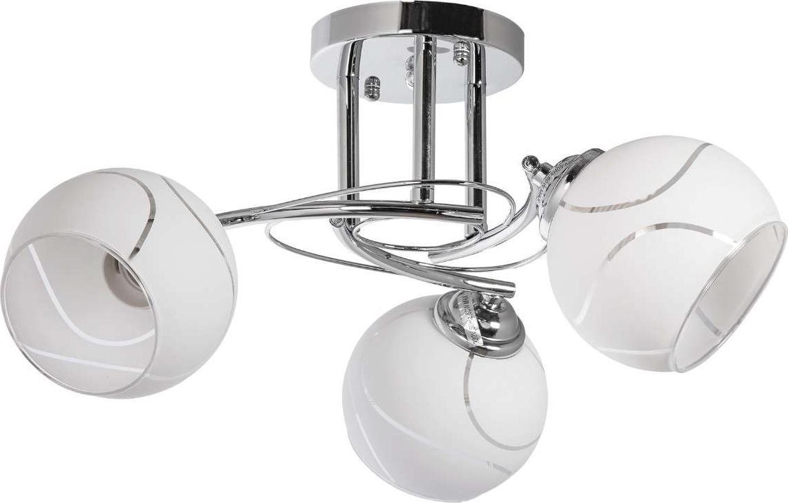 Lampa wisząca VEN LAMPA sufitowa VEN W-C 0240/3 metalowa OPRAWA szklane klosze spirala chrom