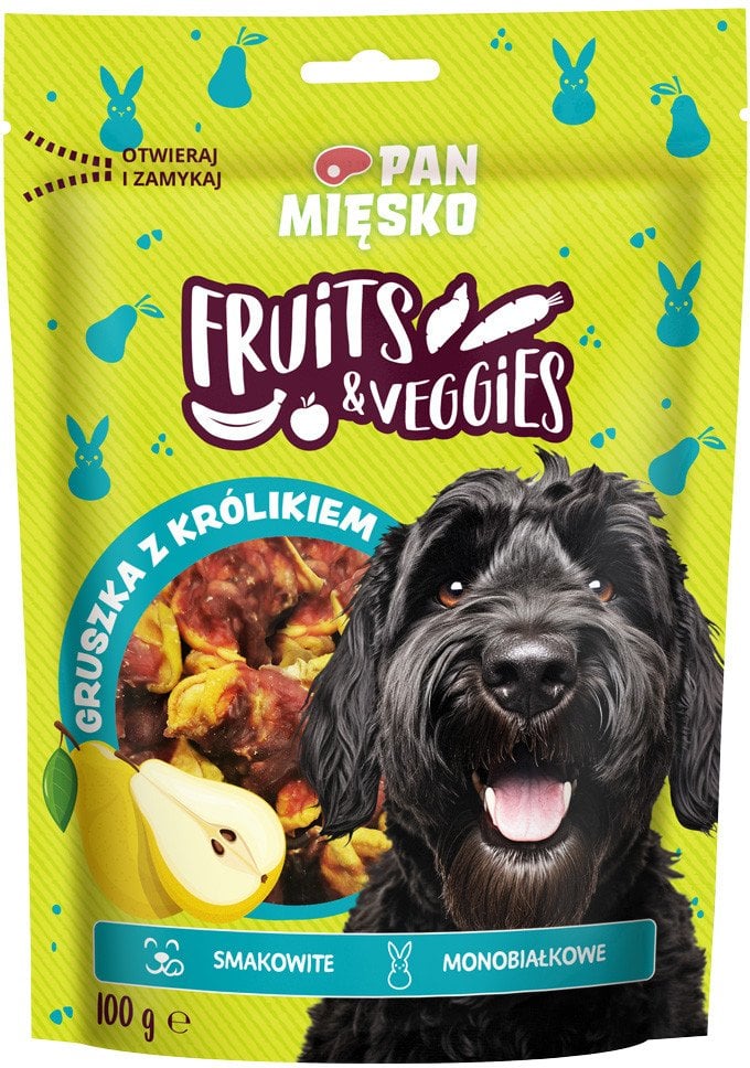 Przysmak dla psa Fruits & Veggies Gruszka z królikiem (dorosły) 100g