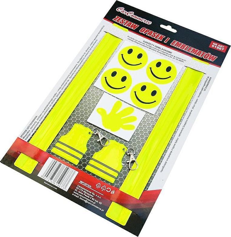 Carcommerce ODBLASKOWY ZESTAW OPASEK I EMBLEMATÓW