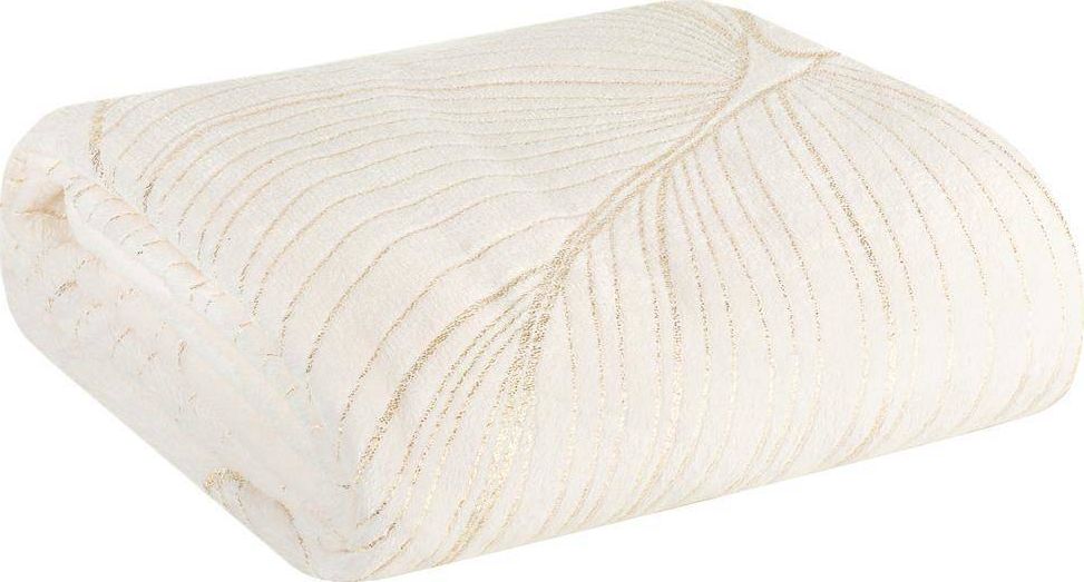 Eurofirany Koc 150 x 200 Akrylowy Eurofirany Blanca4 Biały + Złoty