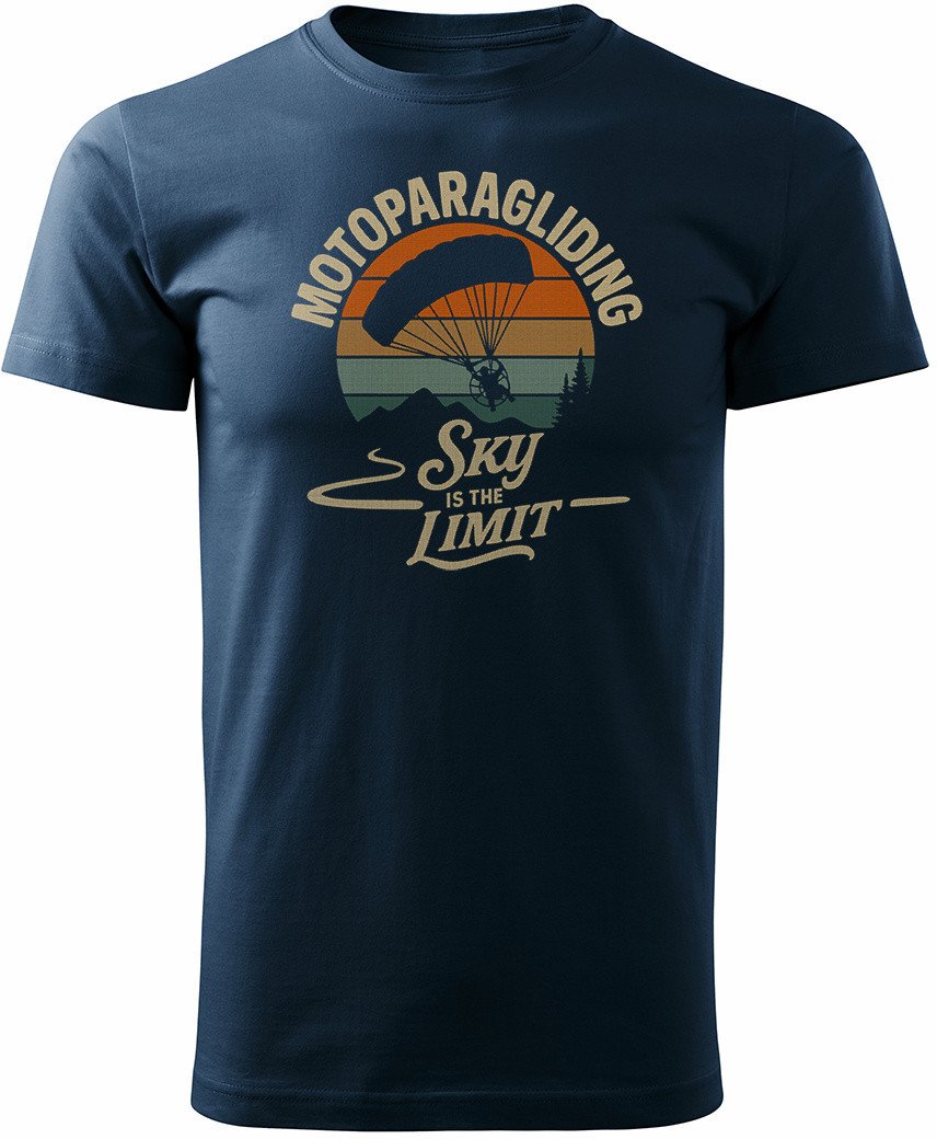 Koszulka dla motoparalotniarza moto paralotniarz z motoparalotnią motoparalotnia męska granatowa REGULAR XXL