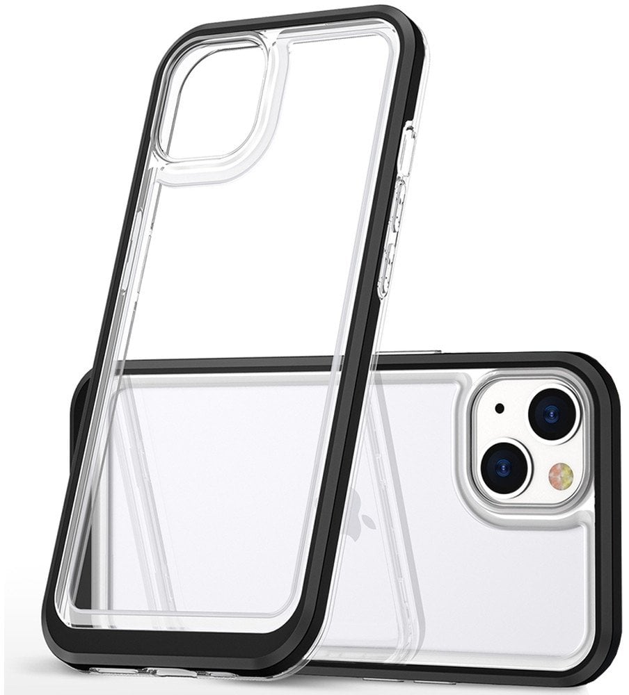Clear 3in1 etui iPhone 14 Plus silikonowy pokrowiec z ramką czarne