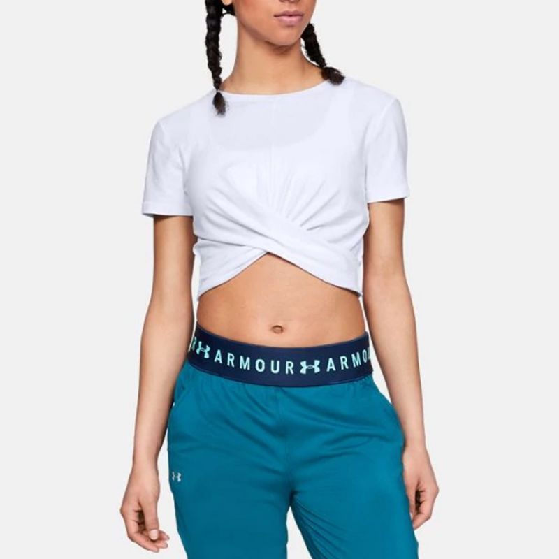 Under Armour Koszulka damska Lightweight Lux Crop Tee biała r. XL (1305484-100)