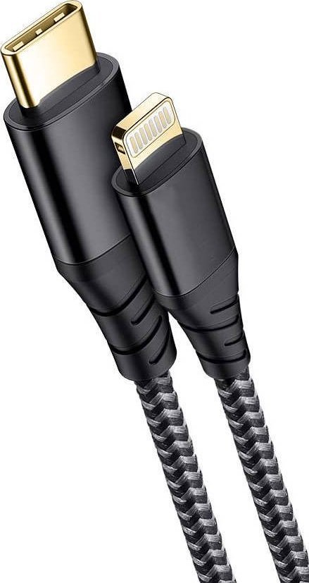 Kabel USB USB-C - Lightning 1.2 m Szary (5901924963912)