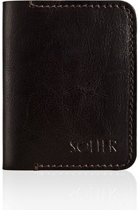 Solier Cienki skórzany męski portfel SOLIER SLIM BRĄZ LAILA