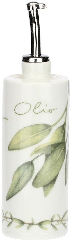 Butelka 250ml na oliwę Coltivia biała/ zielona porcelana La Porcellana Bianca