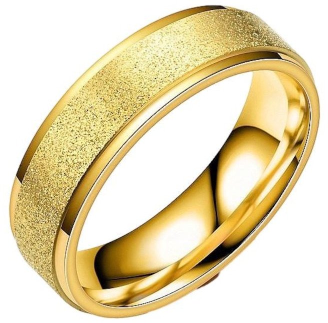 ZŁOTY PIERŚCIONEK OBRĄCZKA ŚLUBNA STAL 316L r.25
