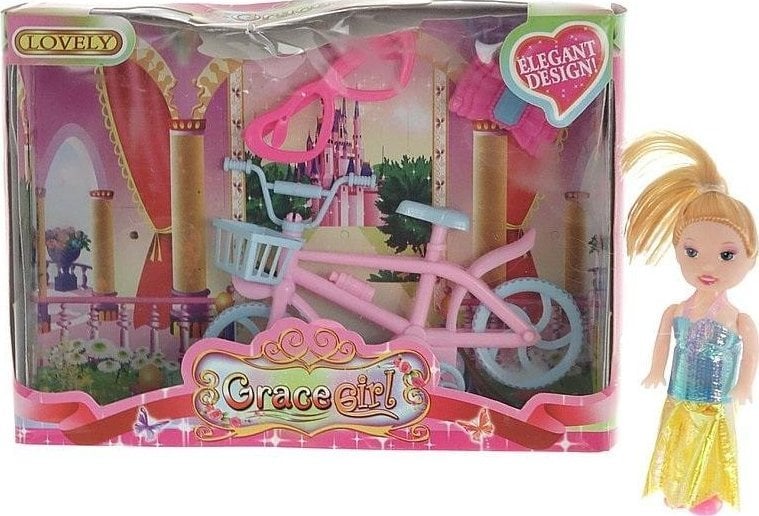 Lalka mini 9cm z rowerkiem