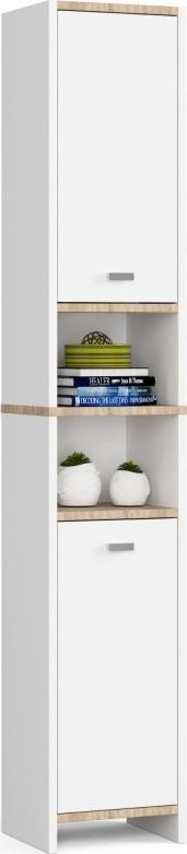 Fabryka Mebli Akord Regał łazienkowy Beti - Biały - 2 drzwi 2 wnęki