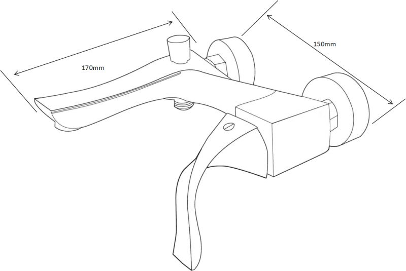 Bateria wannowa Mexen Estrella ścienne złoty