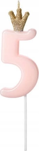 Świeczka urodz.Cyferka 5 j.róż 9,5cm 71770