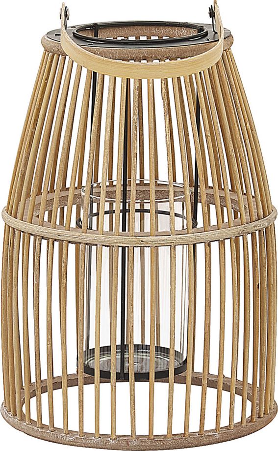 Beliani Lampion bambusowy beżowy HOSTE
