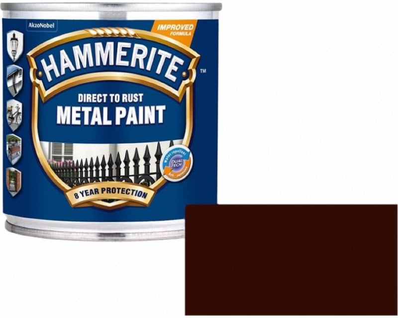 PAINT HAMMERITE DARK BROWN SATIN 250ML