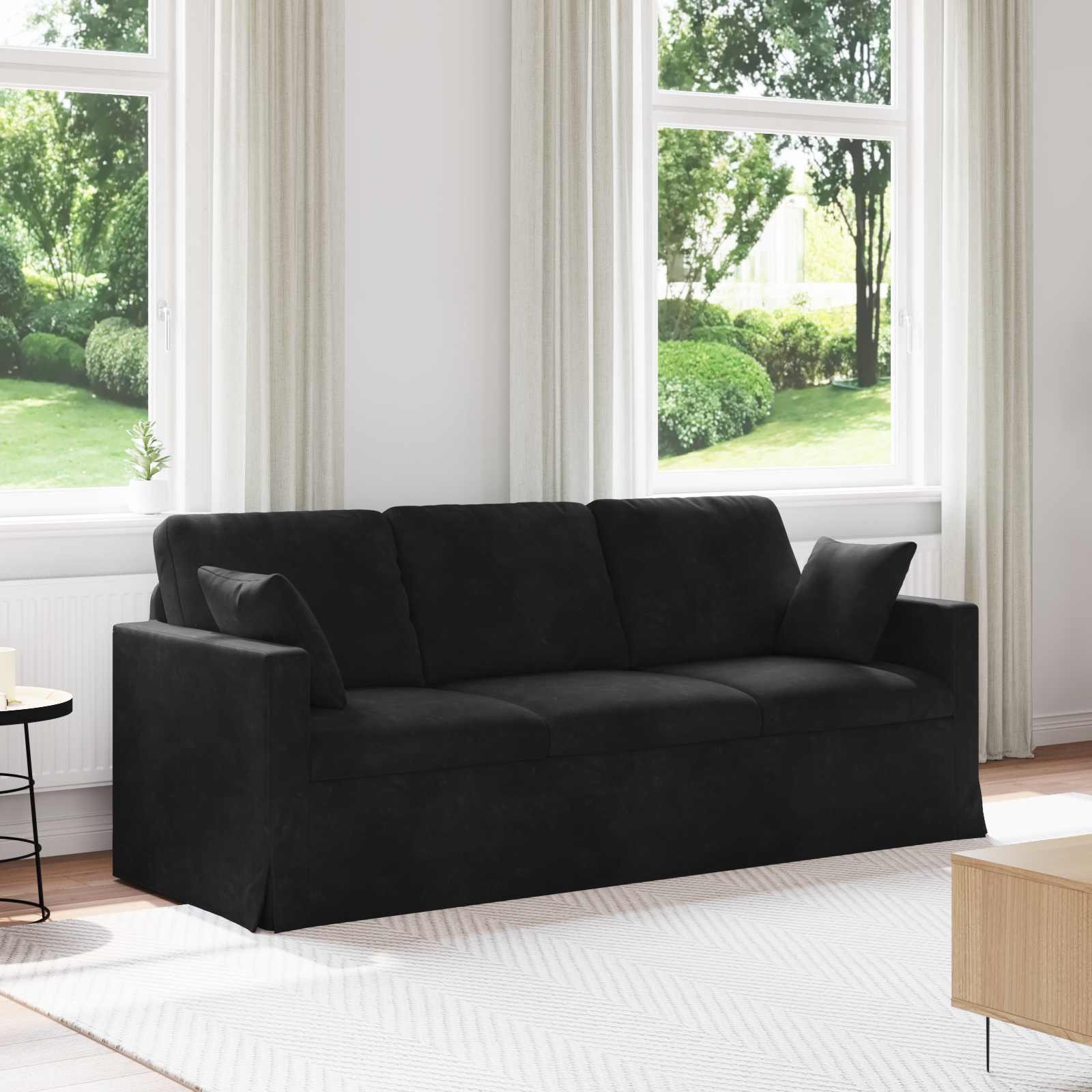 vidaXL Sofa 180cm Czarny Metal