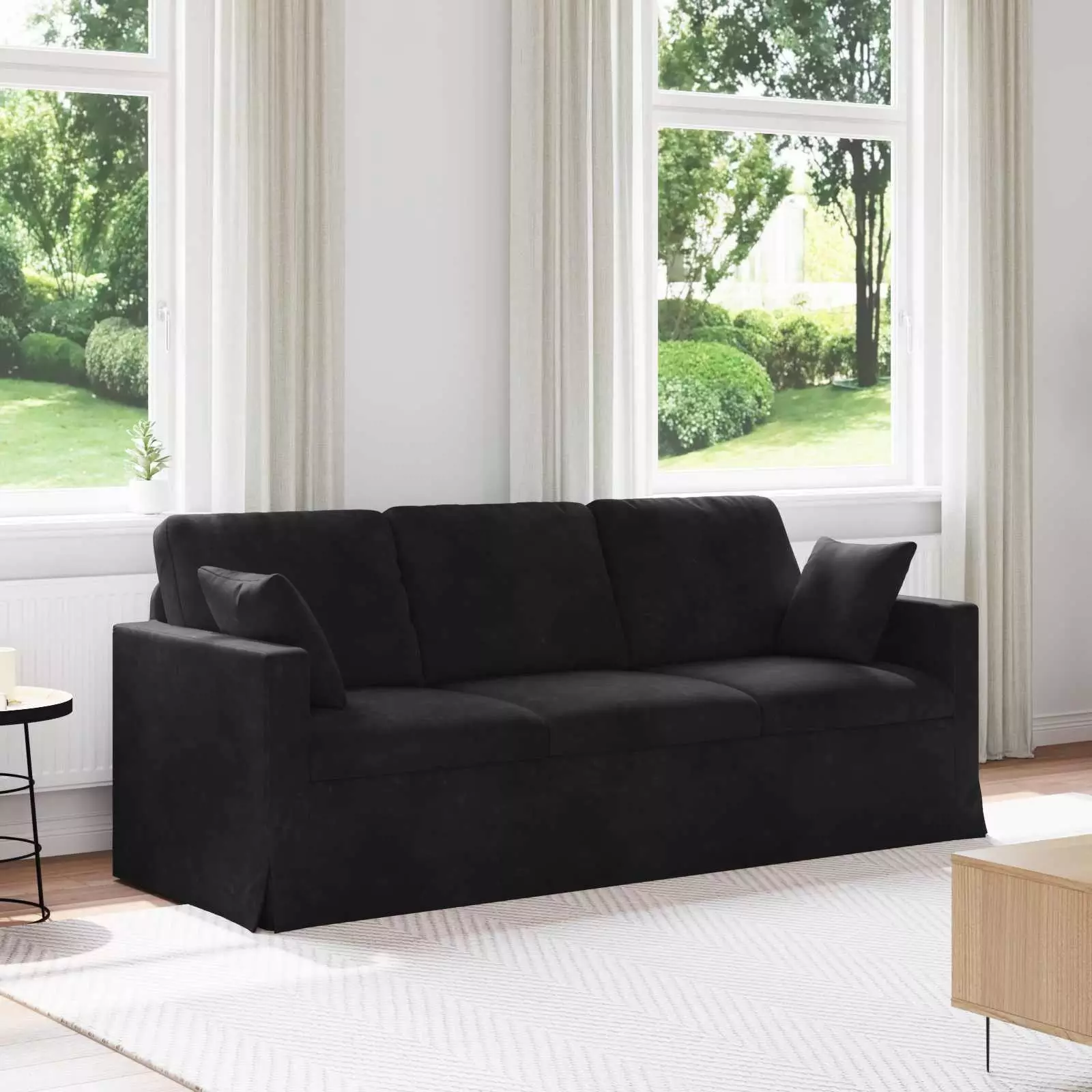 vidaXL Sofa 180cm Czarny Metal