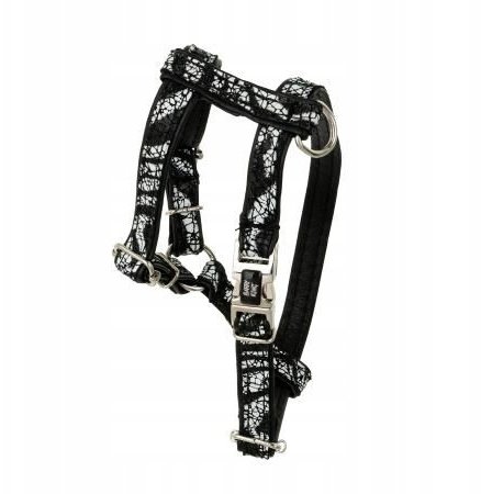 Barry King Szelki dla psa, Equilibre, Czarny Zebra, skórzany nikiel, XS 13mm/ob. szyi 20-30cm ob. klatki 25-45cm