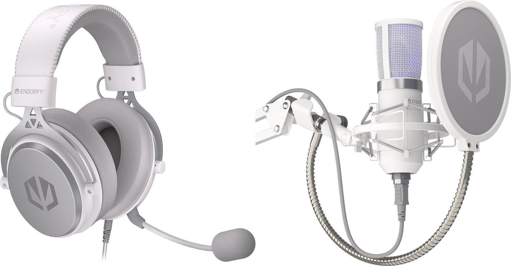 Słuchawki Endorfy Słuchawki Endorfy Viro Onyx White (EY1A004) + Mikrofon Solum Streaming Onyx White
