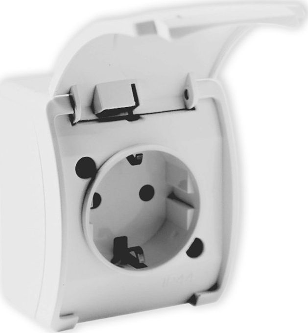 ViPlast ViPlast Koala Gniazdo pojedyncze SCHUKO natynkowe wodoodporne IP44 białe 181-01