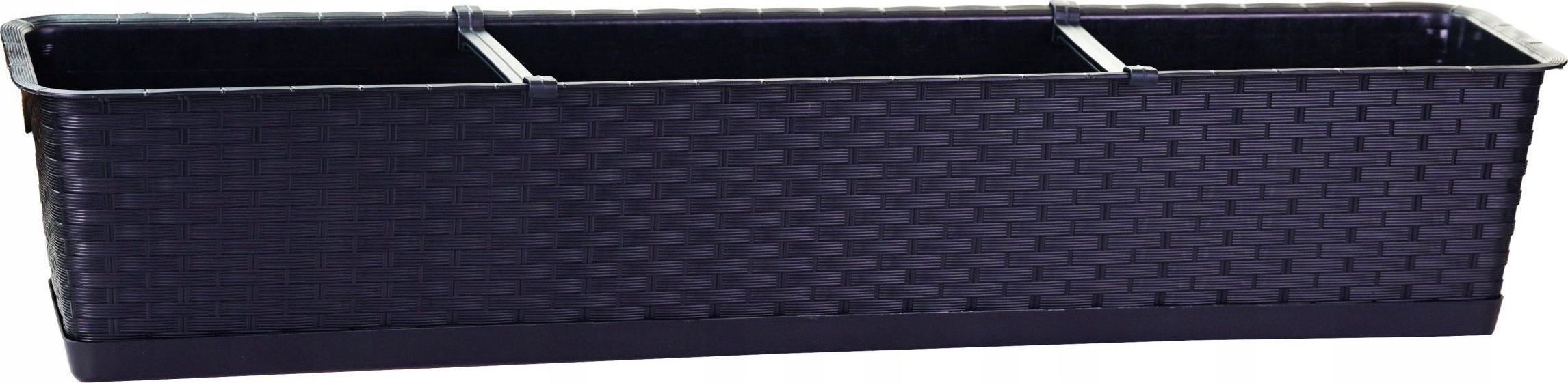 Prosperplast Skrzynka balkonowa RATOLLA SET ISR800P-S433, Doniczka prostokątna 78x17 cm, Kolor Antracyt, Prosperplast