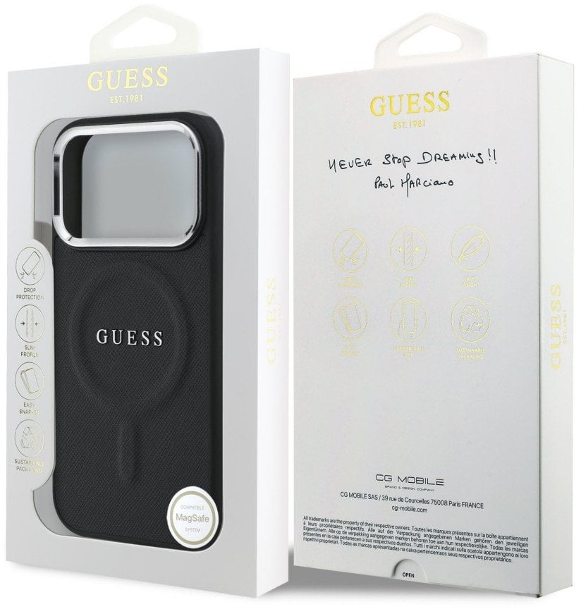 Etui Guess Classic Logo MagSafe do iPhone 17 Pro czarny