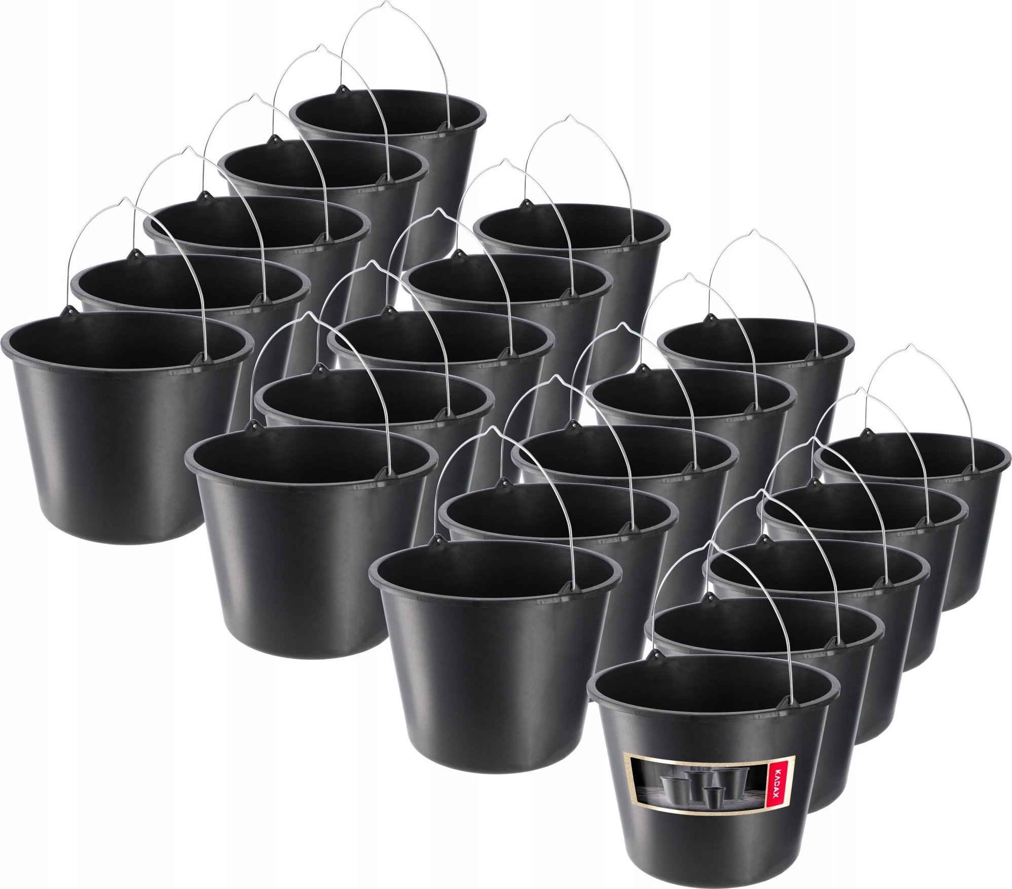 Kadax Wiadro Budowlane Gospodarcze Plastikowe 12L 20szt