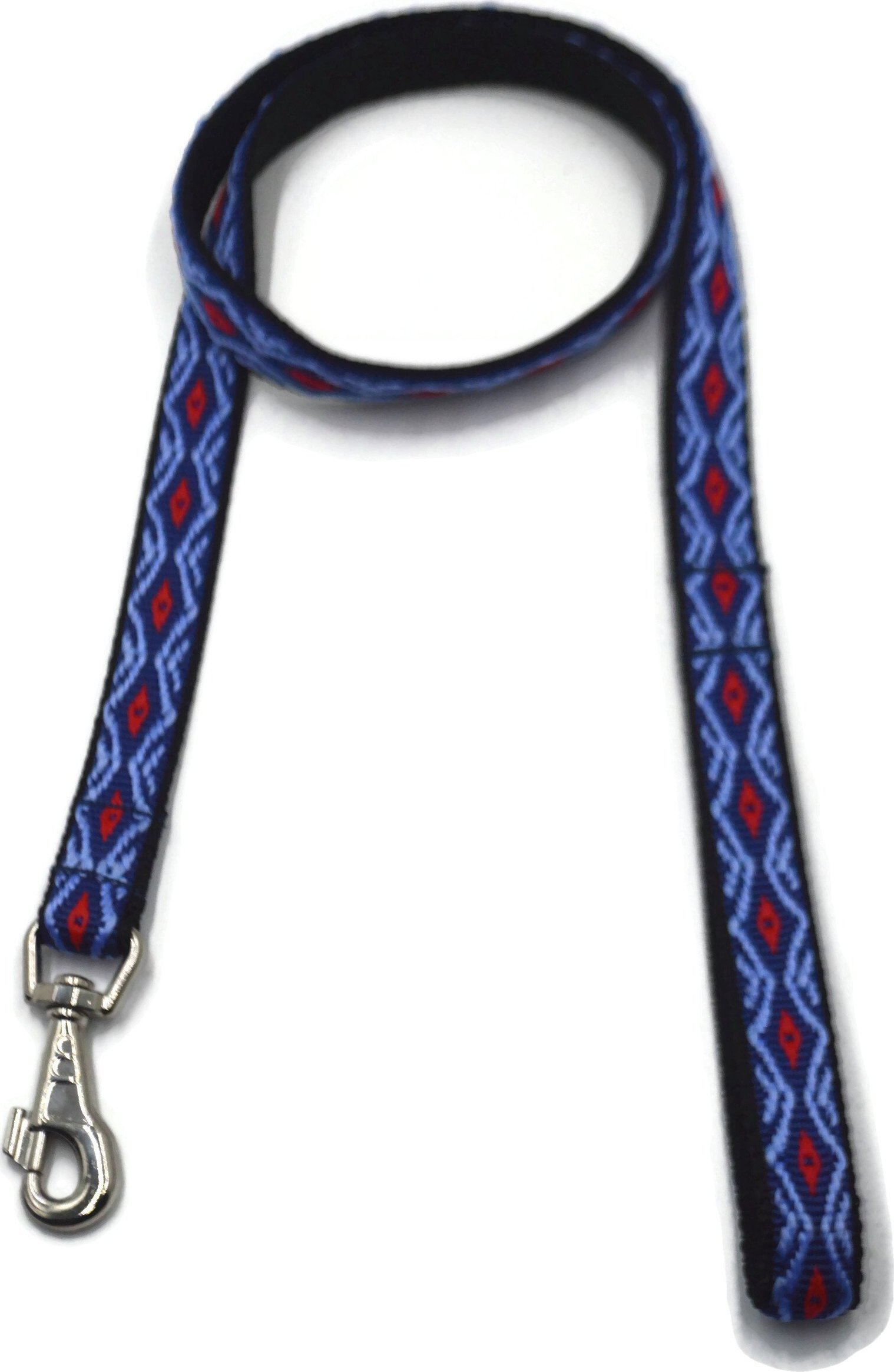 Alizoo Mocna podwójna smycz dla dużego psa w romb 25mm/130cm - ALIZOO