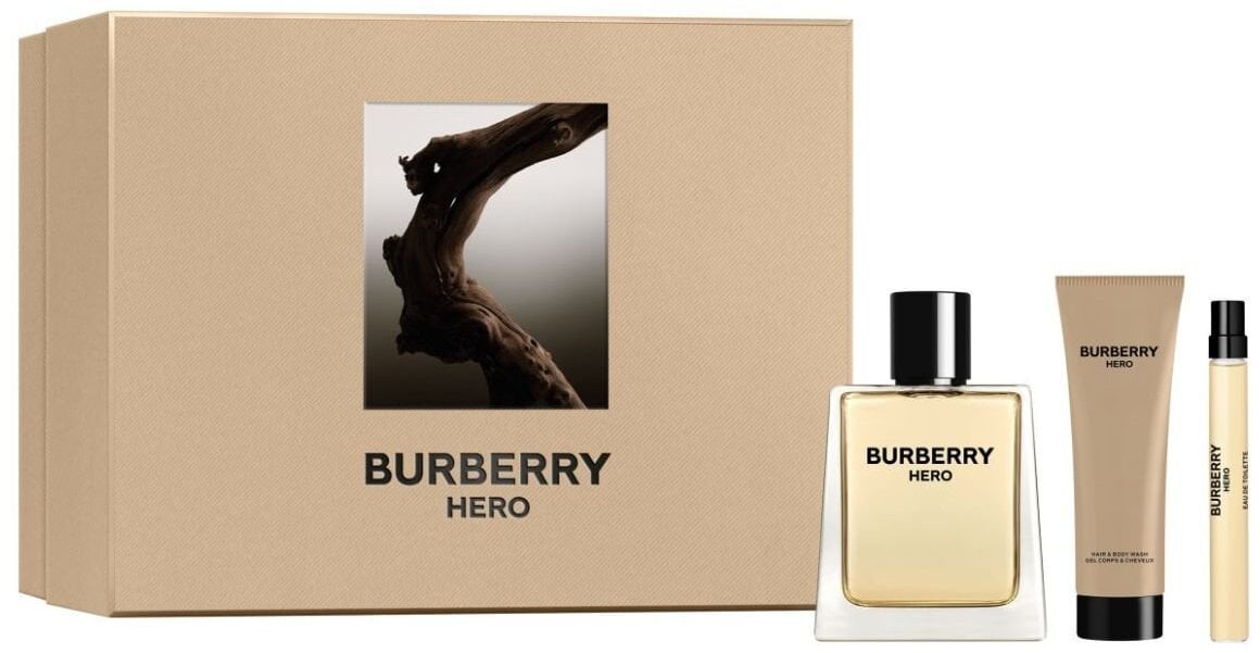 Set Burberry: Hero, Eau De Toilette, For Men, 100 ml + Hero, Eau De Toilette, For Men, 10 ml + Hero, Shower Gel, For All Skin Types, 75 ml For Men