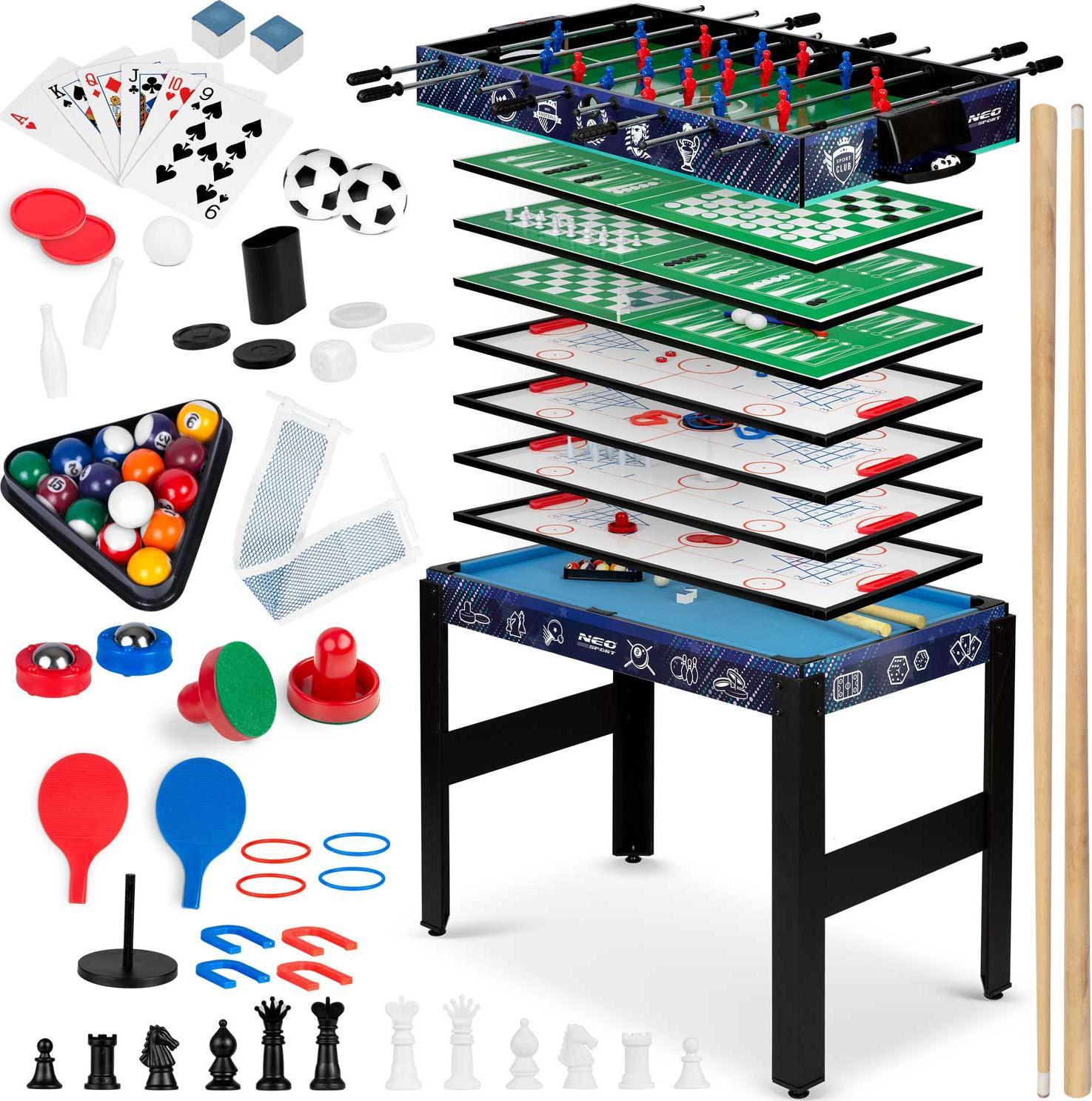 Neo-Sport Stół do gry multi 12w1, czarny 124x59x90 cm (NS-801)