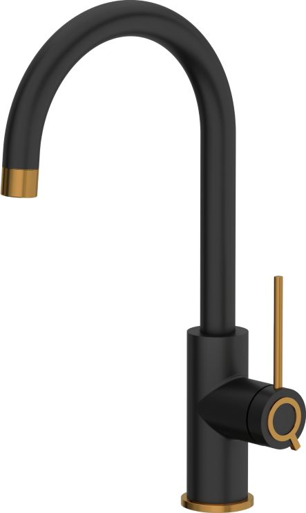 Bateria kuchenna Quadron Jodie Q Line Slim SteelQ stojąca czarna z elementami wykończonymi miedzią (84818011)